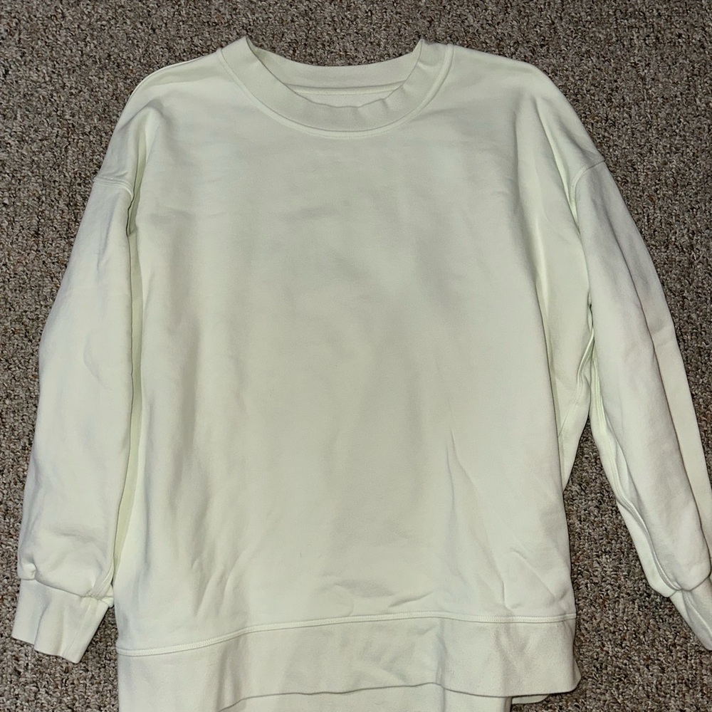 light yellow LULULEMON crewneck sweatshirt